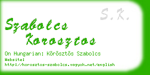 szabolcs korosztos business card