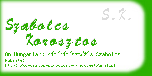 szabolcs korosztos business card